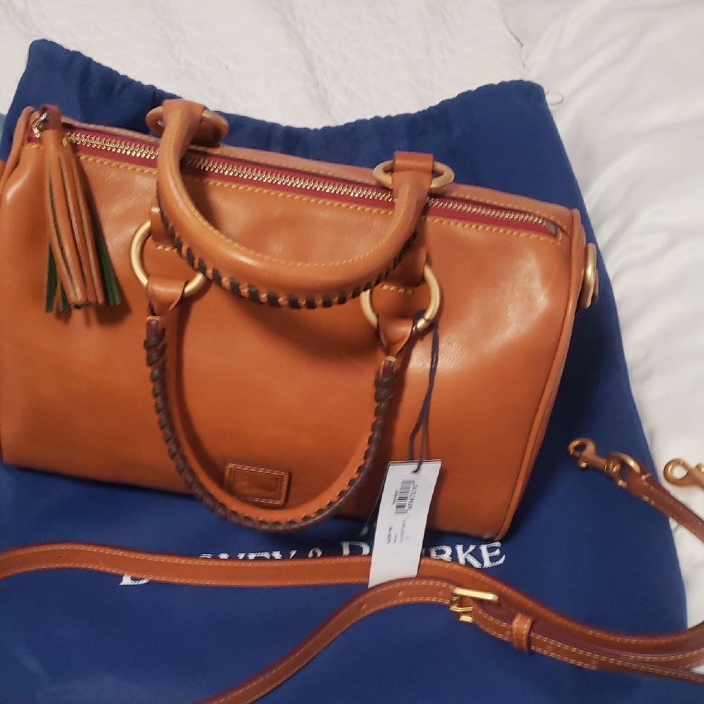 Dooney & Bourke Tan Leather Barrel Bag